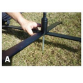 Metal Cross Bar Base w/Ground Stake and Rotating Ball Bearing Stem